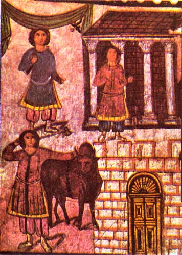 Роспись Дамасской синагоги из Дура Европос. Фрагмент. III в. Музей в Дамаске.